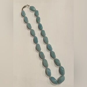 Vintage 18” Amazonite Beaded Necklace with Silver Barrel Clasp - Beautiful!